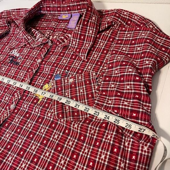 Vintage Pooh Disney Jerry Leigh Gingham Embroidered Button Down Shirt Size 26W/2 - Picture 10 of 10